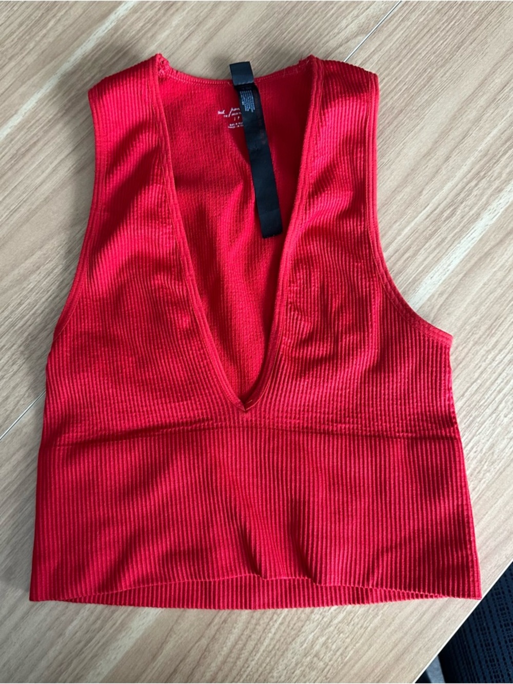 Urban Outfitters Out from Under Red Plunge Ribbed Bralette Size Small